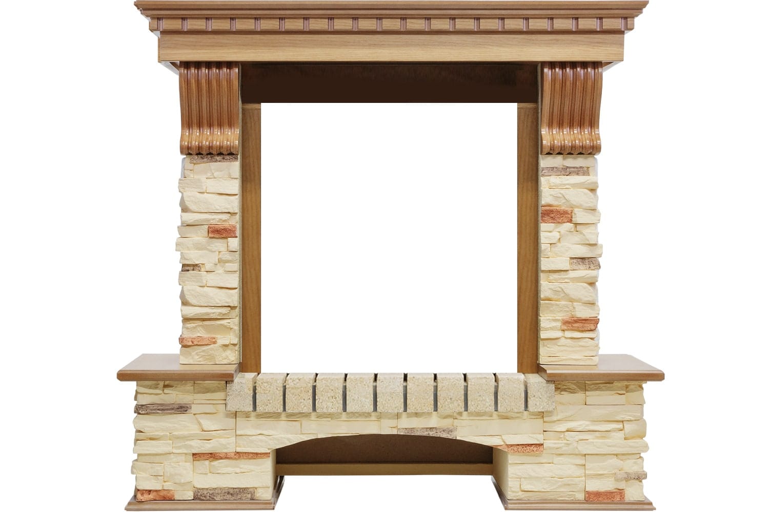 Портал Pierre Luxe - Белый / Дуб 1015x1150x400. Royal Flame купить в Москве