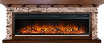 Каминокомплект  Chalet 60 - Темный дуб с очагом Vision 60 LOG LED