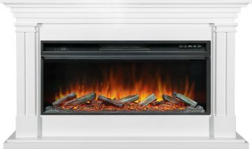 Каминокомплект  Lyon 42 SFT (Разборный)  - Белый с очагом Vision 42 LOG LED