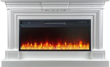Каминокомплект  Chelsea - Белый (Ширина 1350 мм) с очагом Vision 42 LED