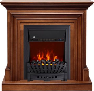 Каминокомплект  Bradford - Орех с очагом Aspen Black