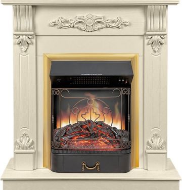Каминокомплект  Palermo SFT (Разборный) - Слоновая кость с очагом Majestic FX Brass