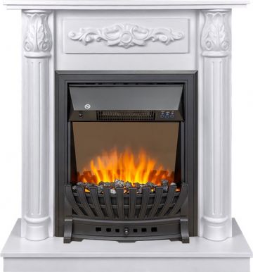 Каминокомплект  Laura (Разборный) - Белый с очагом Aspen Black